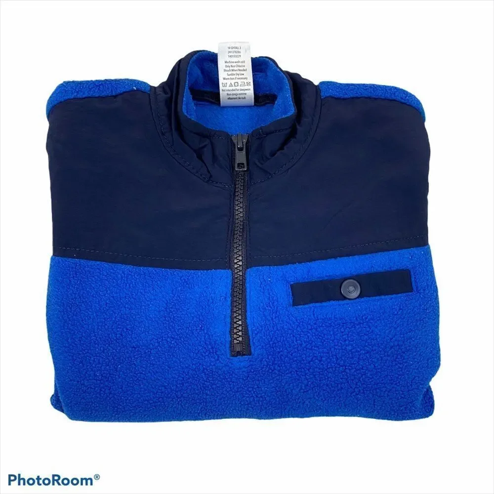 Boys‎ Gymboree Blue 1/4 Zip Fleece Jacket Small
